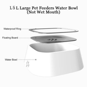 Petshy 1 5L Pet Dog Bowls Floating Not Wetting Mouth Cat Bowl No Spill Drinking Water Feeder Plastic Portable Dog Bowl