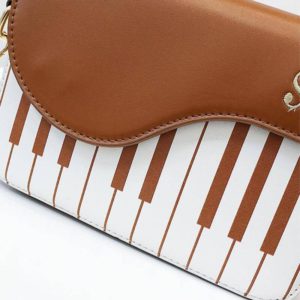 Piano Pattern Leather Shoulder Handbag Purse