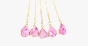 Pink Druzy Stone Necklace