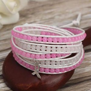 Pink Ribbon Wrap Bracelet