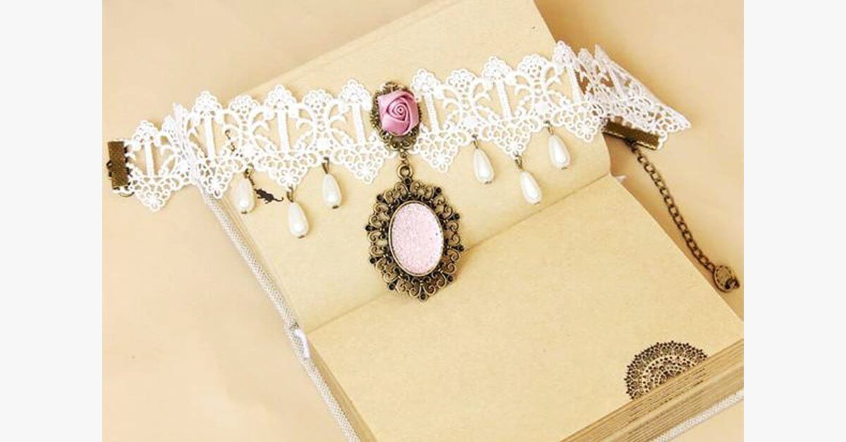 Pink Rose Choker