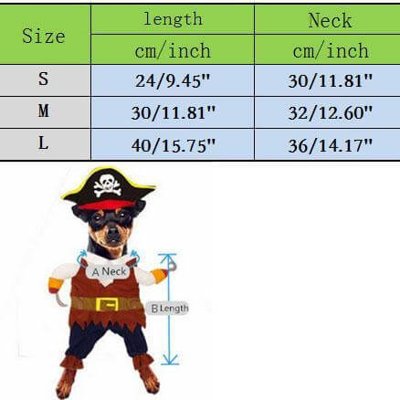 Pirate Costume Funny Cat Suit Corsair Cosplay Pet Clothes