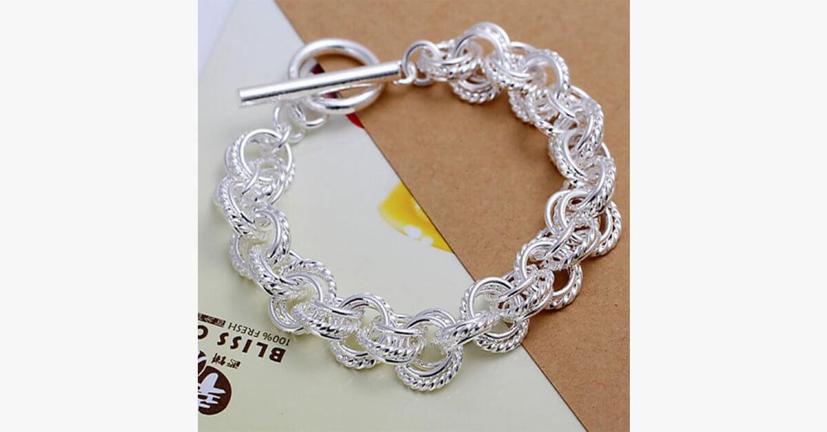 Plated Circle Bracelet Silver