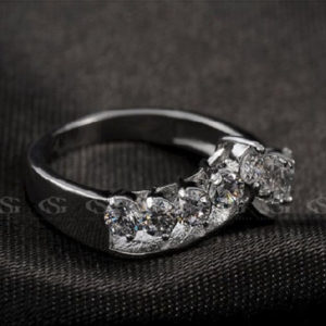 Platinum Plated Heart Curve Ring