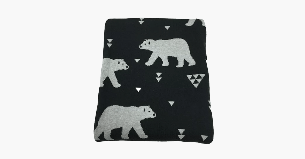 Polar Bear Throw Blanket And Cushion Set