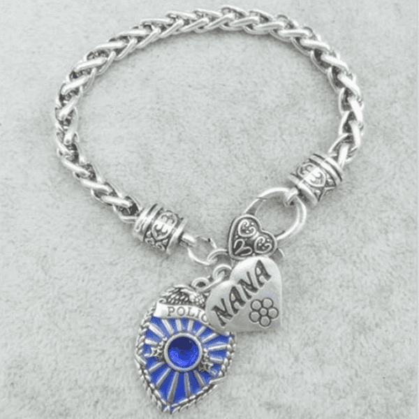 Police Badge Charm Bracelet First Responder