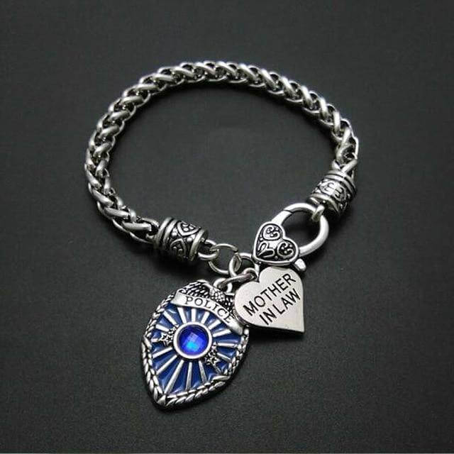 Police Badge Charm Bracelet First Responder