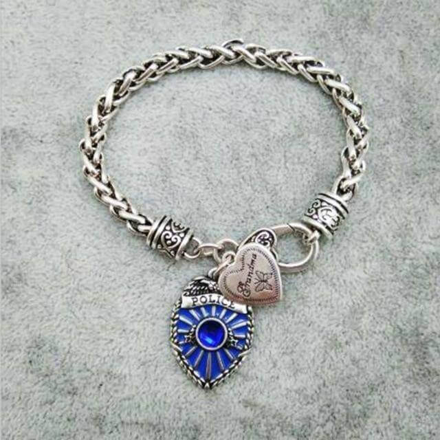 Police Badge Charm Bracelet First Responder