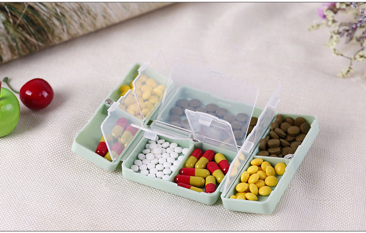 Portable Supplements Box With Magnetic Snap Closure