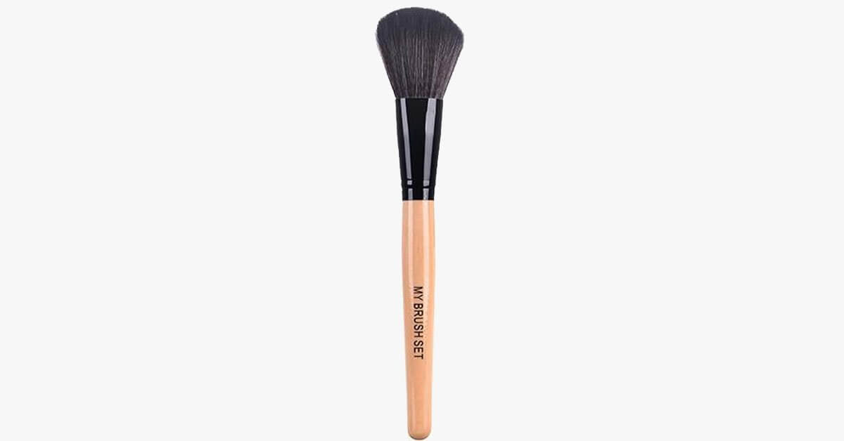 Powdered Makeup Brush Made With Synthetic Fibers Full Round Shape Apply Both Loose Pressed Powder Perfect For Foundations Blush Bronzer