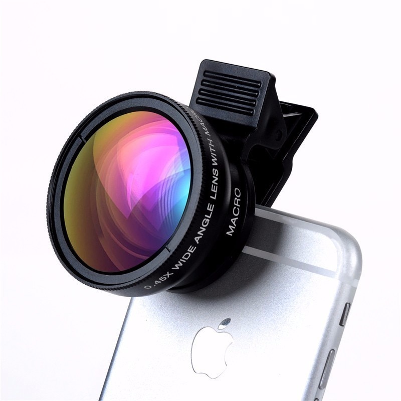 Professional HD Phone Camera Lenses 0.45X Wide Angle 12.5X Macro Lens For iphone