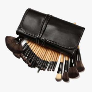 Professional Makeup Brush Set With 32 Brushes And 1 Case Brown