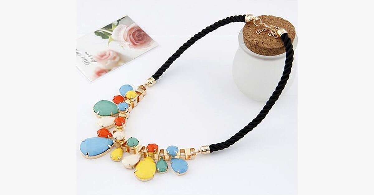 Rain Drop Statement Necklace