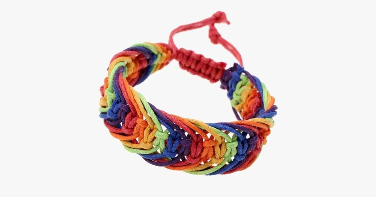 Rainbow Gay Pride Rope Bracelet