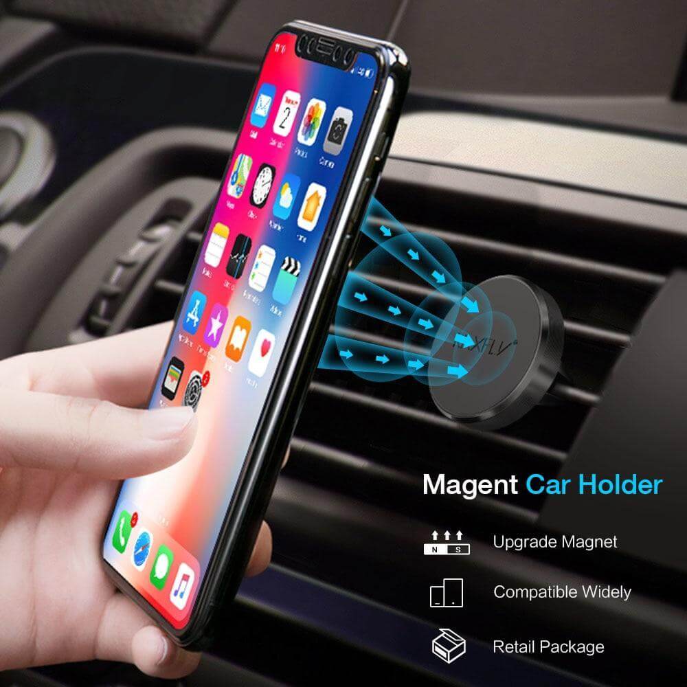Raxfly Magnetic Phone Holder Car For Redmi 4X Note 5 Pro Air Vent Mount Holder For Phone In Car Magnet Stand For Iphone X Xs Max