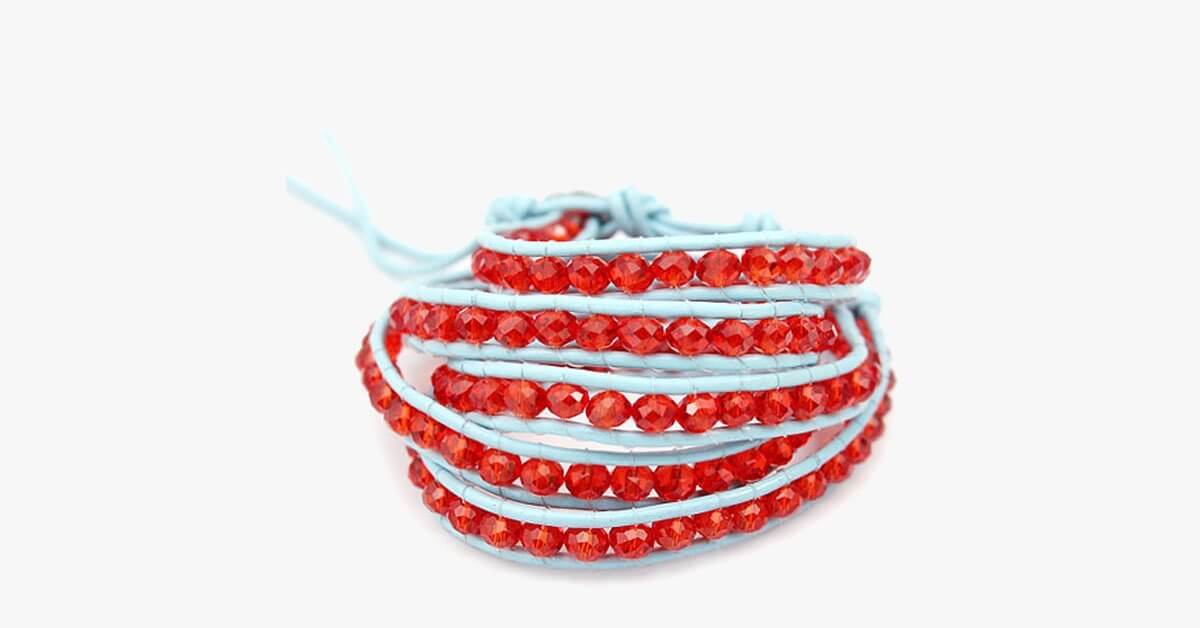 Red Gem Wrap Bracelet