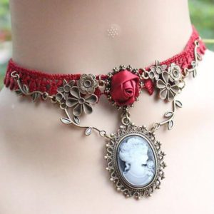 Red Lace Choker Necklace