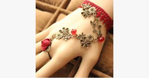 Red Vine Ring To Wrist Bracelet