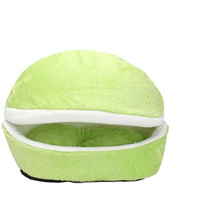 Removable Cat Sleeping Bag Sofas Mat Hamburger Dog House Short Plush Small Pet Bed Warm Puppy Kennel Nest Cushion Pet Products