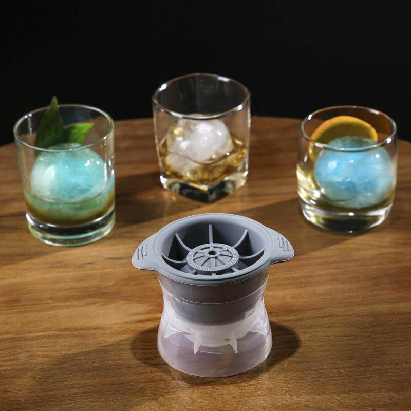 Reusable Sphere Silicone Ice Cube Tray For Whisky Scotch Highball Cocktail Liqueur Glass