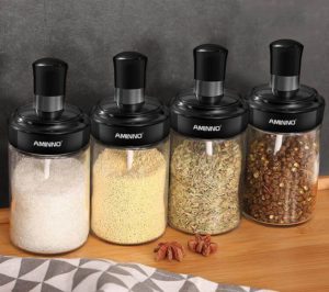 Sealed Spice Shakers With Spoon For Liquid Solid Condiment