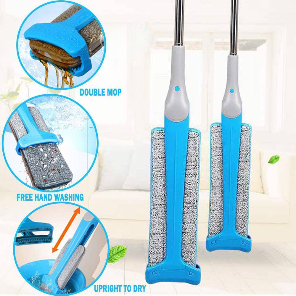Self Wringing Mop Flexible Adjustable Double Sided Lazy Mop