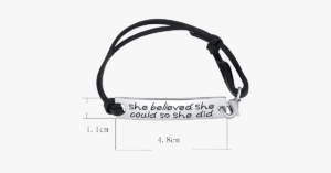 She Believed She Could So She Did Hand Stamped Bracelet