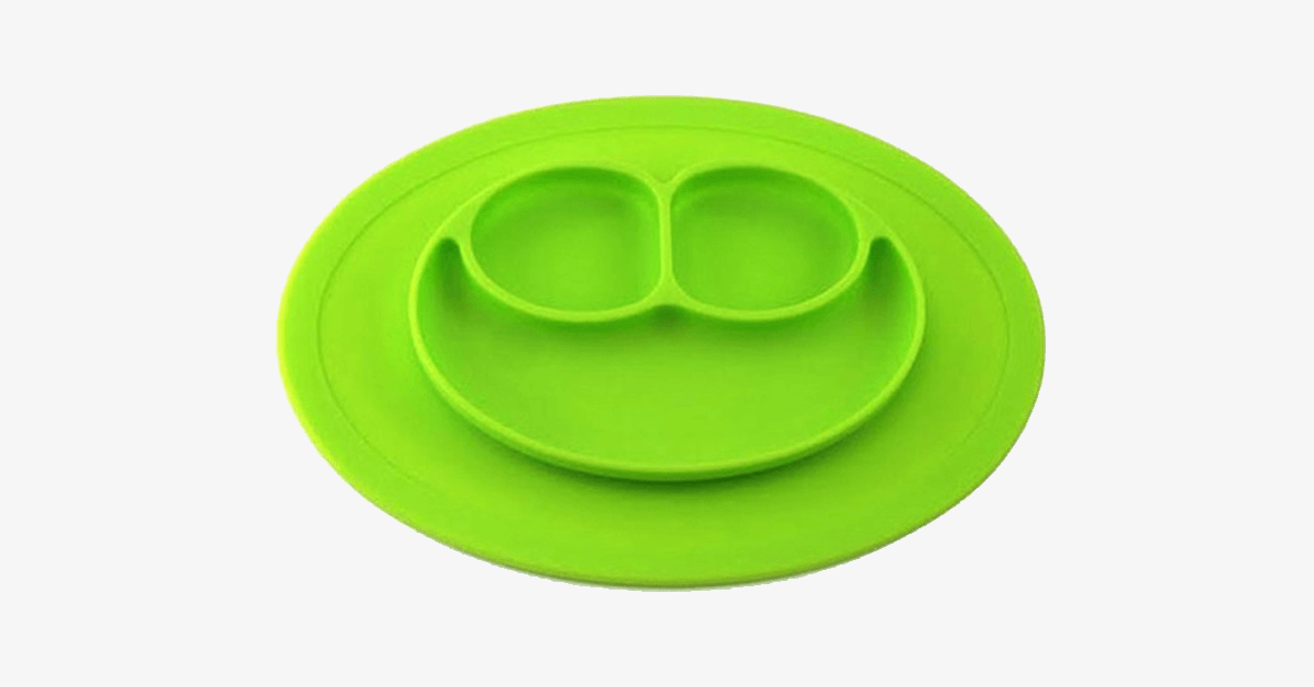 Silicone Feeding Placemat And 3 Section Plate
