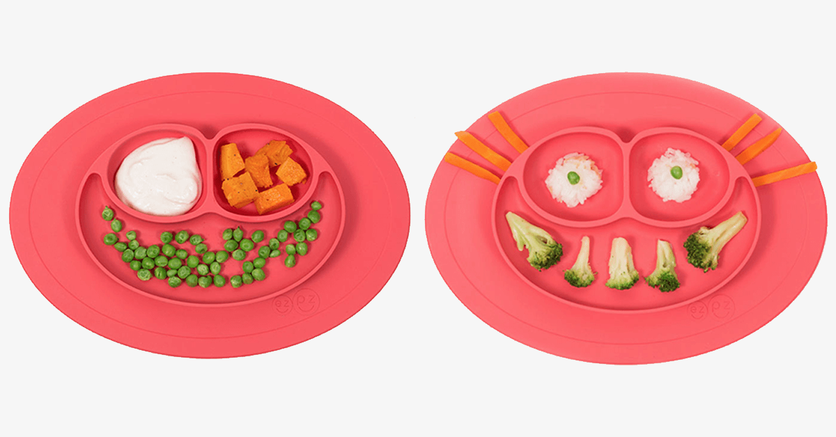 Silicone Feeding Placemat And 3 Section Plate