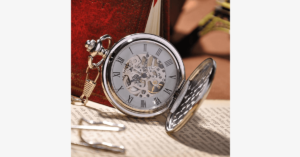 Silver Full Hunter Pocket Watch With Classic And Antique Look Intricately Designed To Be Perfect Addition To Your Wardrobe