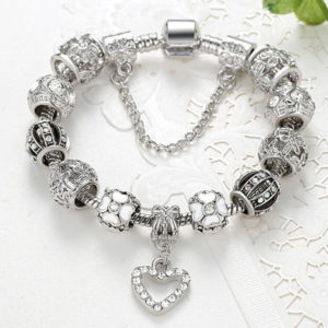 Silver Heart Charm Bracelet