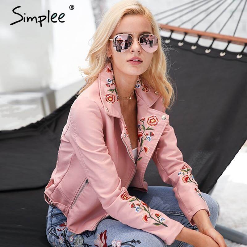 Simplee Embroidery Jacket Coat