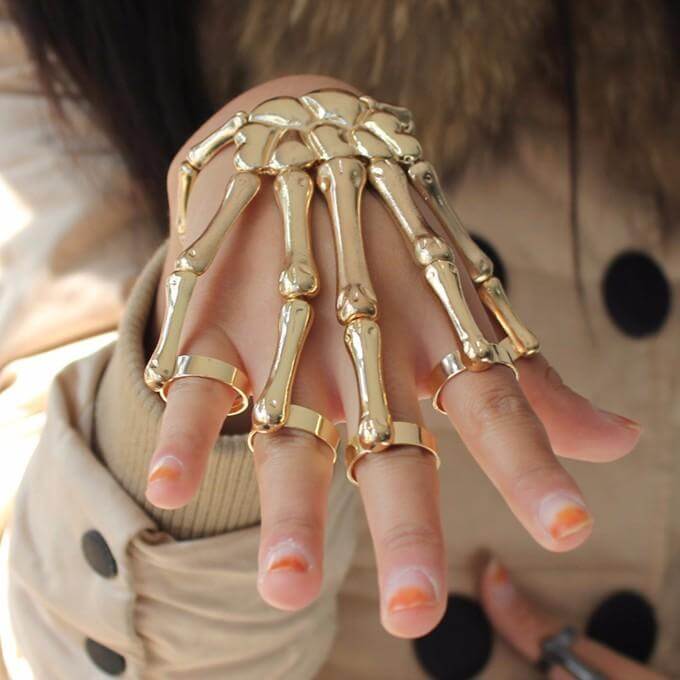 Skeleton Hand Bracelet Hand Ring Skeleton Hand Jewelry