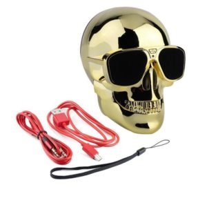 Skull Bluetooth Speaker Wireless Mini Portable Metallic