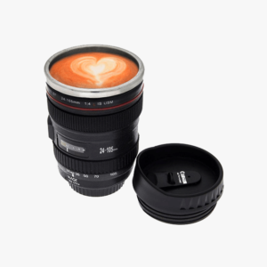 Slr Camera Lens Stainless Steel Travel Coffee Mug With Leak Proof Lid