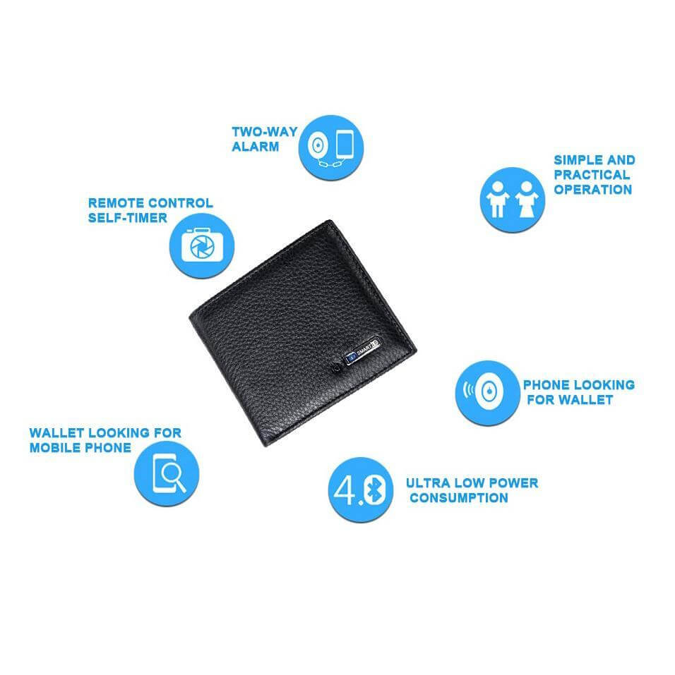 Smart Wallet Anti Theft Bluetooth Anti Lost Leather Wallet