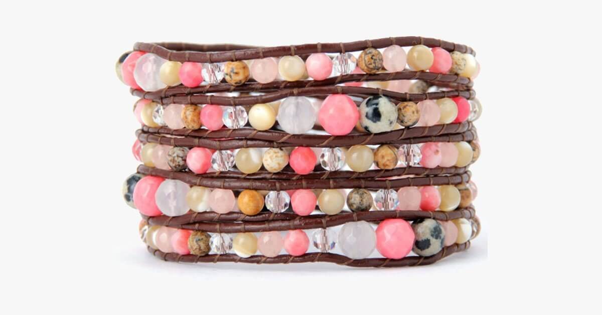 Soft Pink Natural Wrap Bracelet