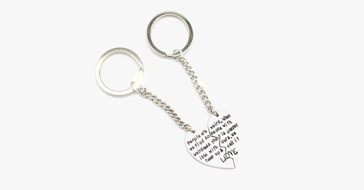Soul Mate Silver Keychain