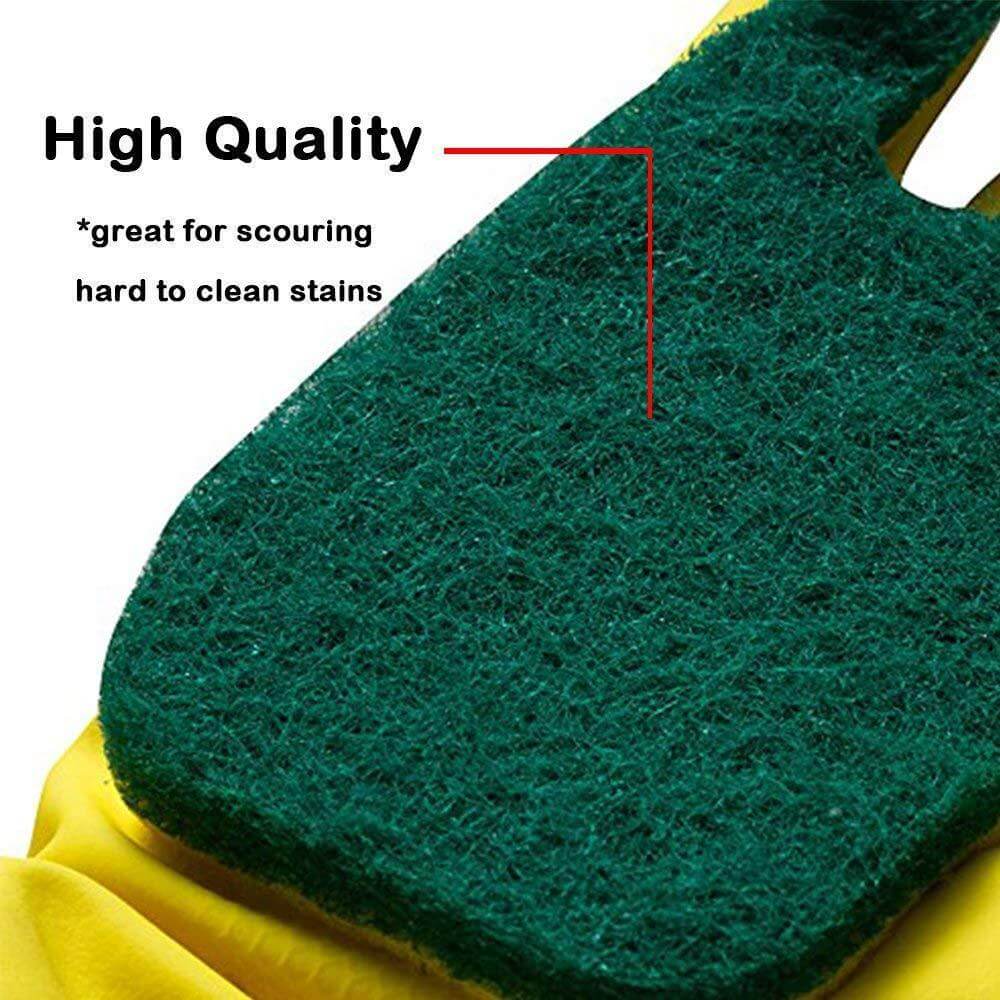 Sponge Gloves Dish Washing Reusable Finger Latex Gloves Pad