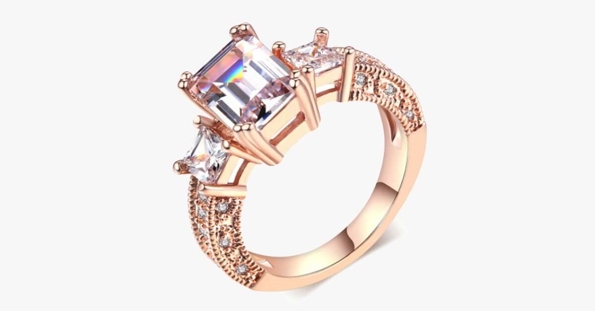 Square Cubic Wedding Ring