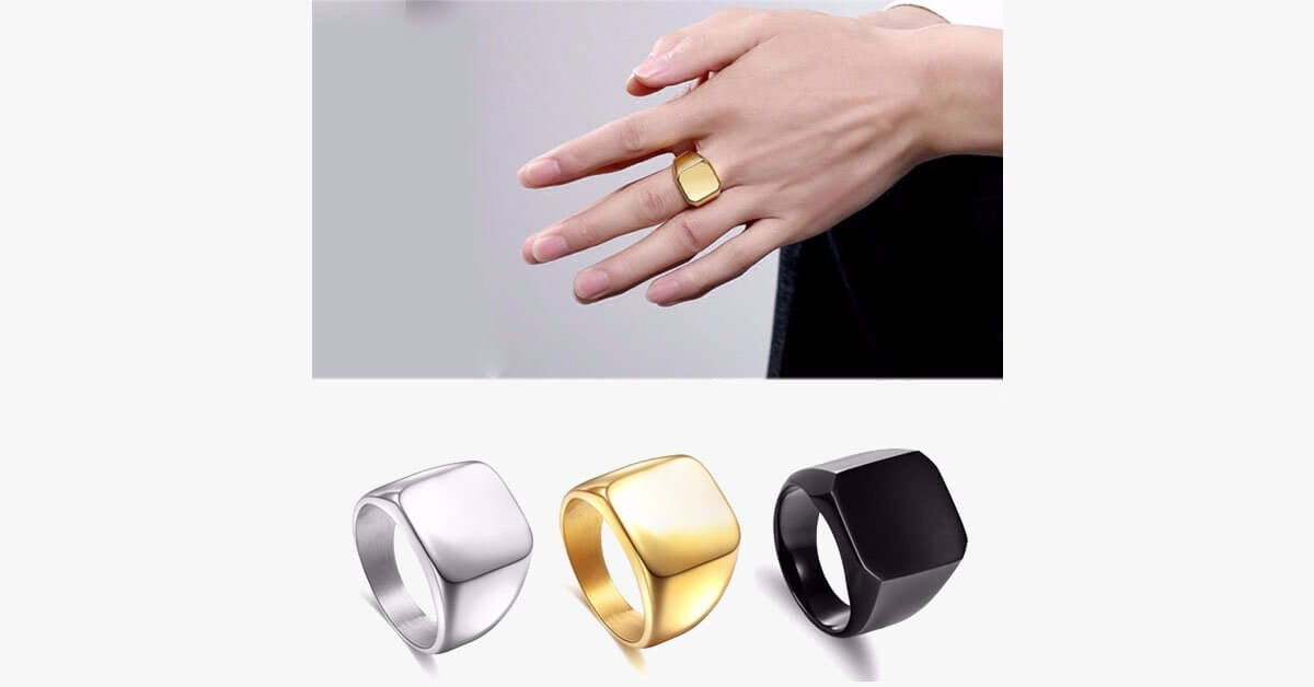 Square Titanium Mens Ring With Scratch Resistant And Durable Stylish Square Design Goes With Any And Every Outfit