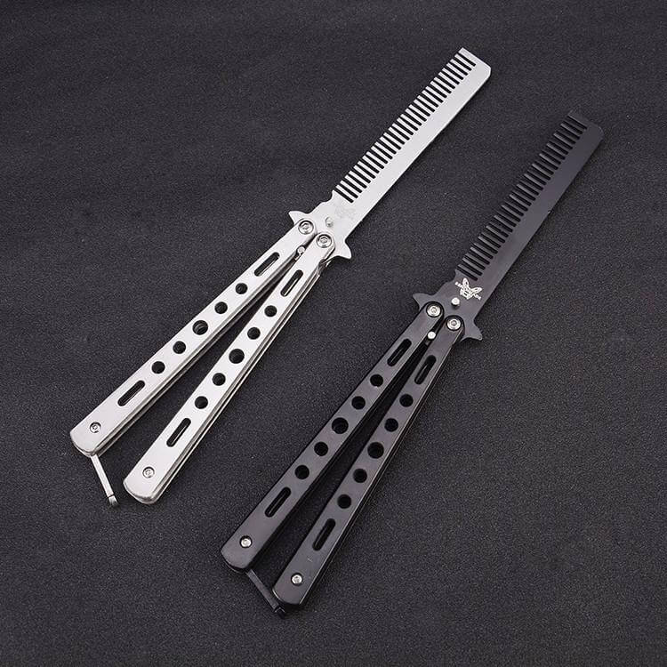 Stainless Steel Butterfly Knife Comb Also An Outdoor Camping Practice Comb Knife Without Blades
