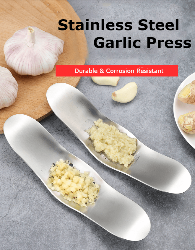 Stainless Steel Garlic Press Ginger Crusher No Rust Easy To Clean