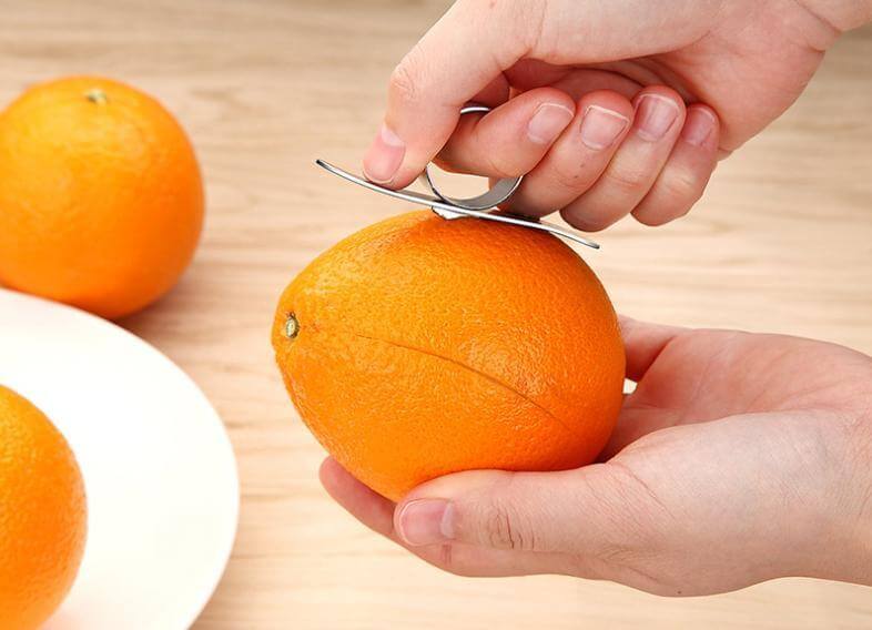 Stainless Steel Orange Peeler With Sharp Blade For Oranges Lemons Mango Grapefruit
