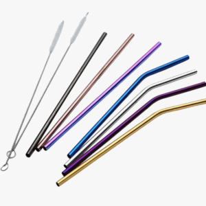 Stainless Steel Straight Or Bent Straws 4 Or 8 Pack