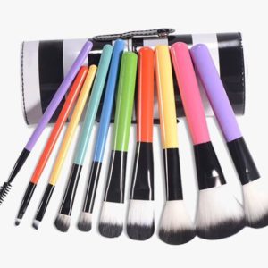 Striped Multicolor Makeup Brush Set Add A Pop Of Color And Professionalism To Your Makeup Set
