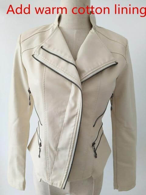 Tcyeek Winter Women Leather Coat