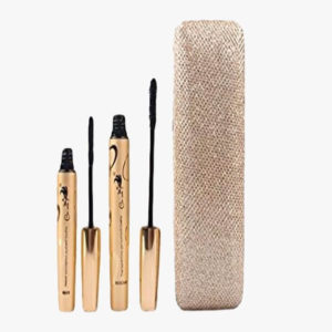 Thickening And Lengthening Black Mascara With Natural Fibres In Gold Display Case