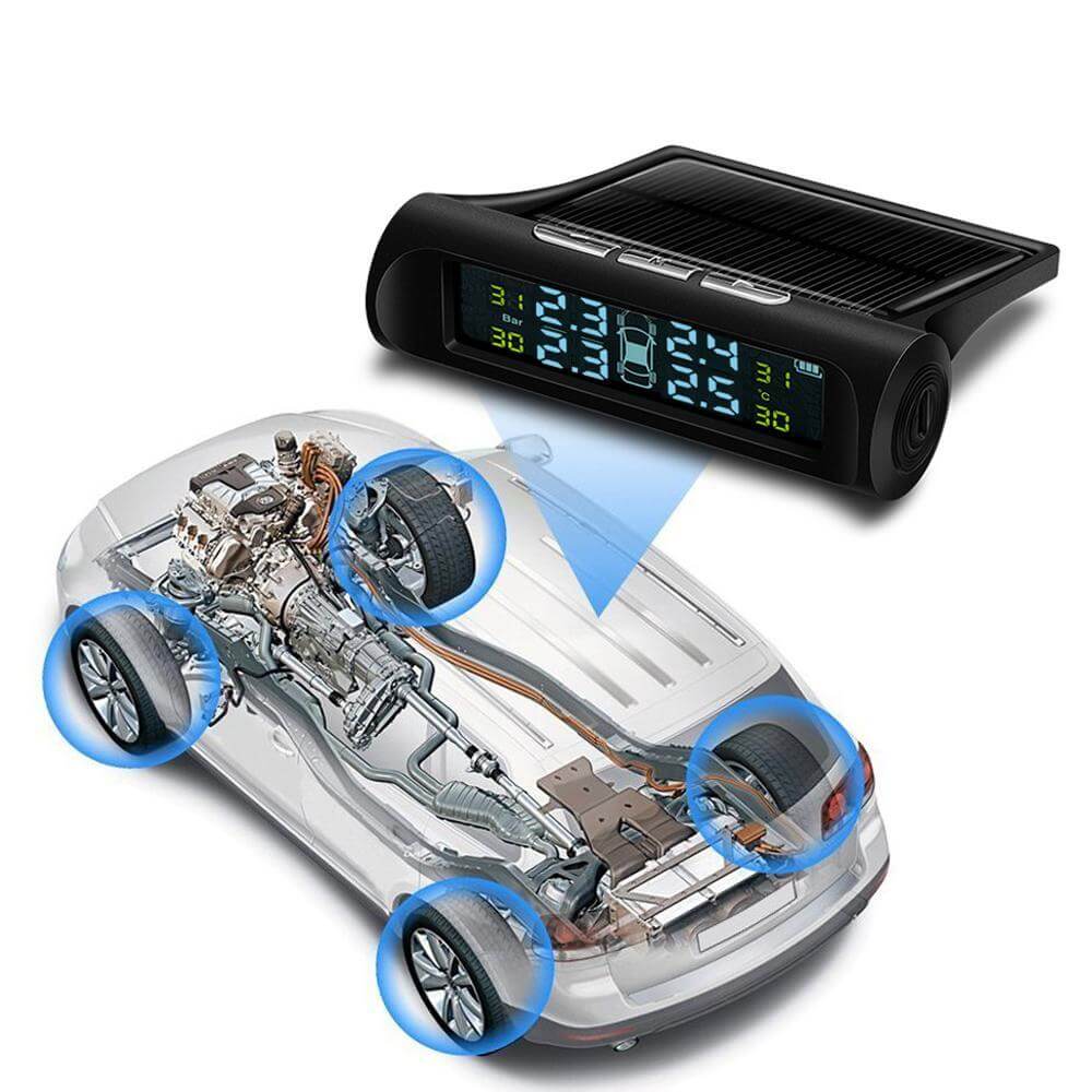Tire Pressure Monitoring System Solar Power Wireless Tpms Lcd