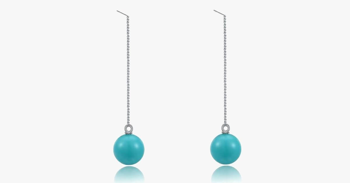 Turquoise Ball Drop Earrings